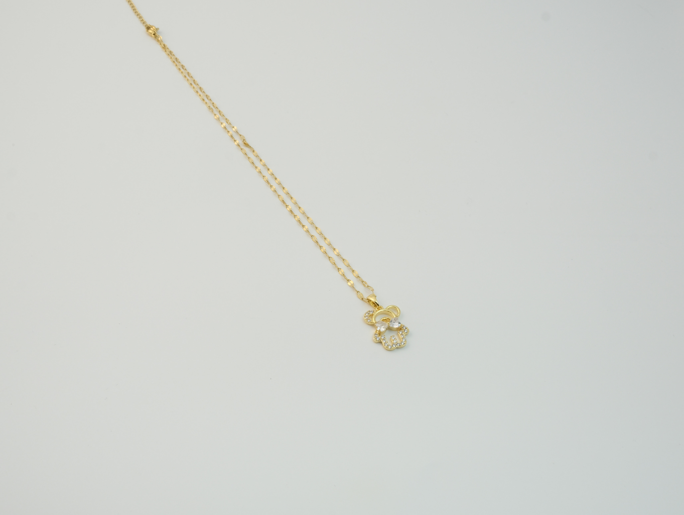 Papyonlu Ayıcık Kolye | Çelik | Gold