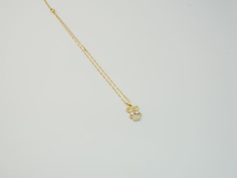 Papyonlu Ayıcık Kolye | Çelik | Gold