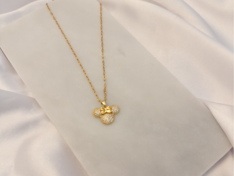 Mickey Mouse Kolye | Çelik | Gold