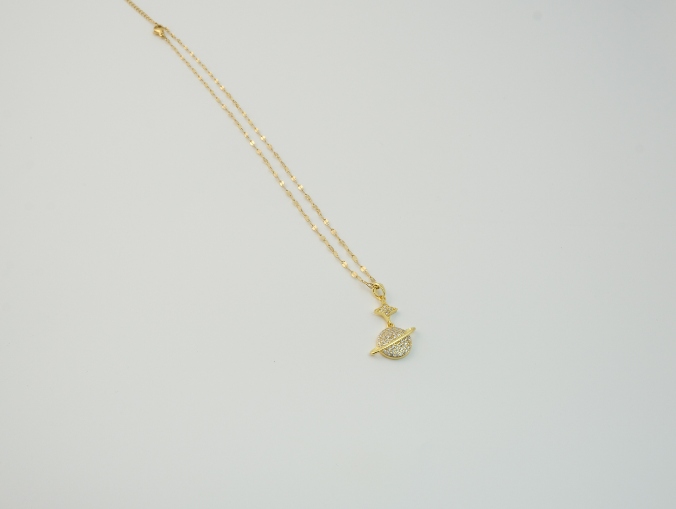 Satürn Kolye | Çelik | Gold