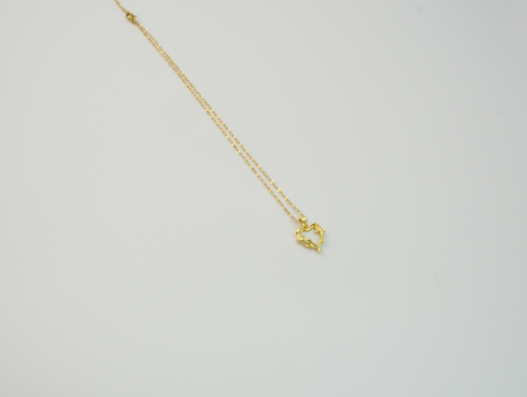Sedef Çift Taraflı Minimal Kolye | Çelik | Gold
