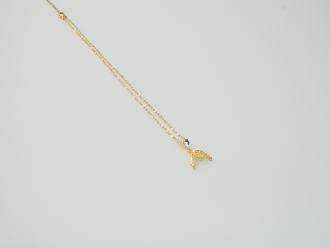 Deniz Kızı Kuyruğu Kolye | Kararmaz | Çelik | Gold