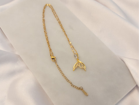 Deniz Kızı Kuyruğu Kolye | Kararmaz | Çelik | Gold
