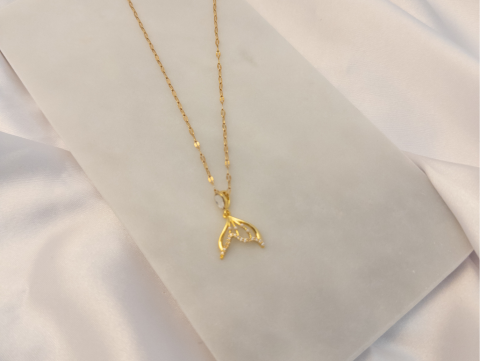Deniz Kızı Kuyruğu Kolye | Kararmaz | Çelik | Gold
