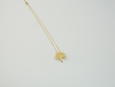 Yaşam Ağacı Kolye | Çelik | Gold