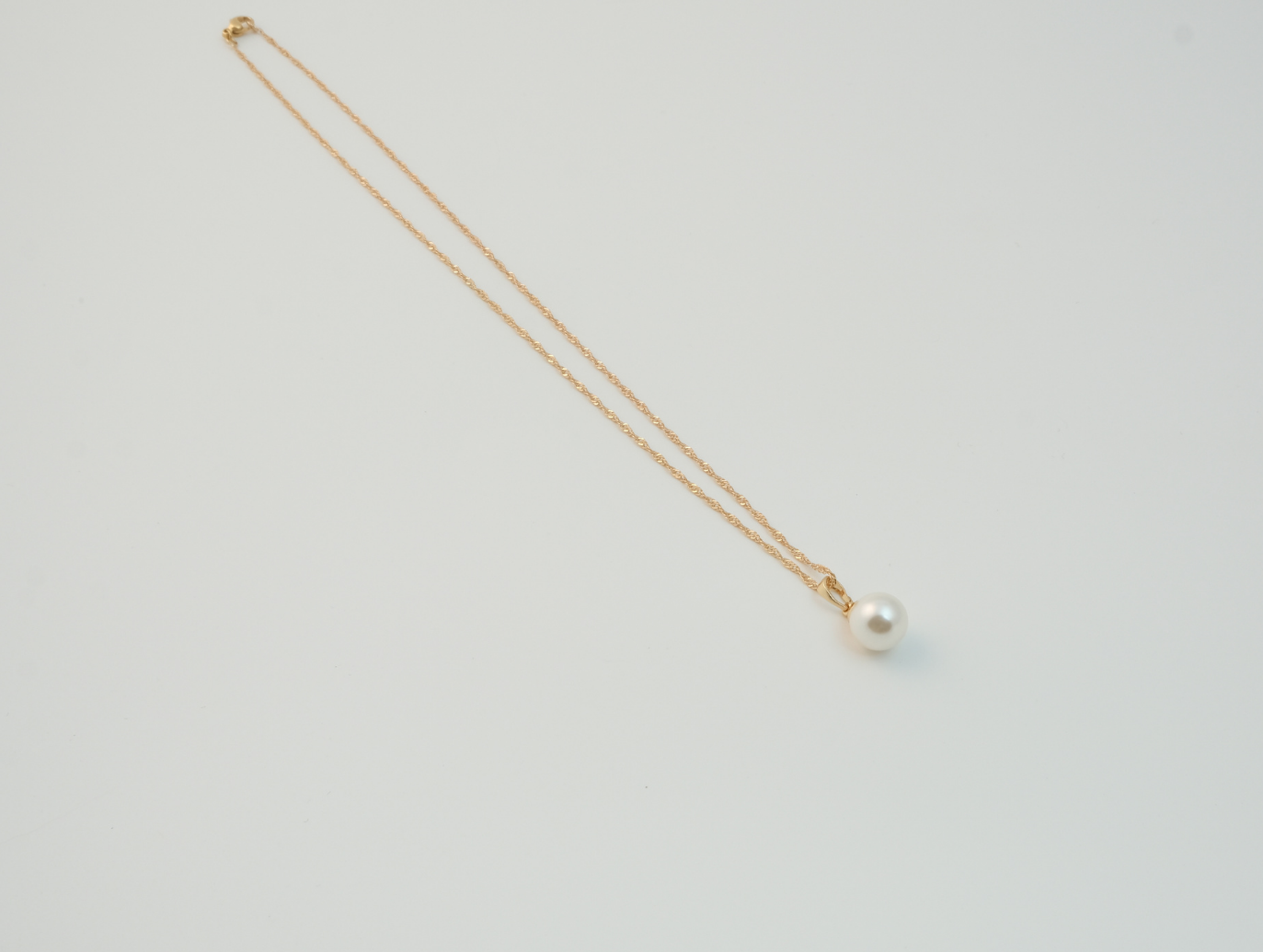 Tek İnci Minimal Kolye | Çelik | Gold