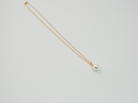 Tek İnci Minimal Kolye | Çelik | Gold