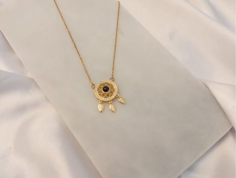 Mineli Kolye | Çelik | Gold