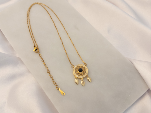 Mineli Kolye | Çelik | Gold
