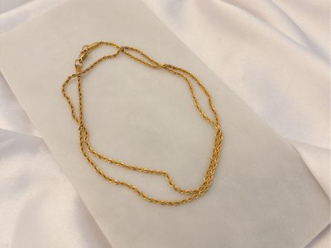 Uzun Zincir Kolye | Çelik | Gold