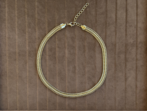 Krem Taşlı Takım - Kalın Zincir Kolye, Krem Taşlı Kalın Bileklik, Krem Taşlı Büyük Küpe