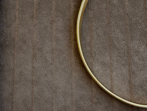 Kalın Yay Kolye | Altın Kaplama | Gold