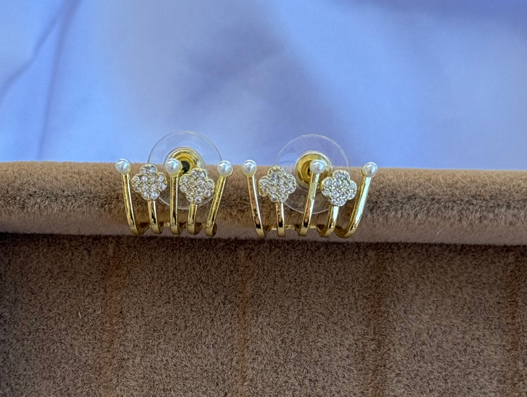Minimal Taş İncili Küpe | Kararmaz | Altın Kaplama | Gold