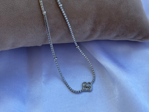 Minimal Yonca Su Yolu Kolye | Altın Kaplama | Gold / Silver