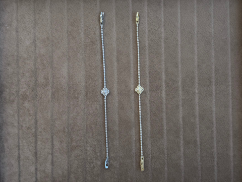 Minimal Yonca Su Yolu Bileklik | Altın Kaplama | Gold / Silver