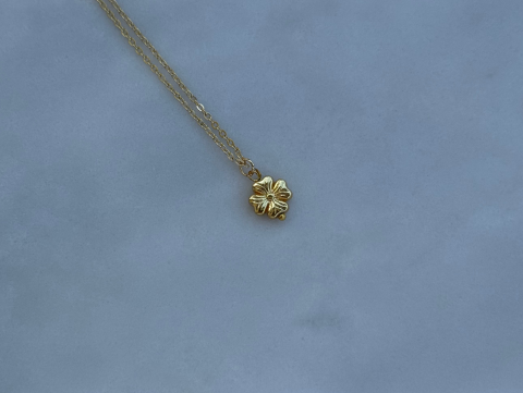 Minimal Minik Yonca Kolye | Kararmaz | Çelik | Gold