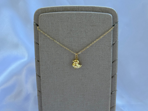 Minimal Minik Ördek Kolye | Kararmaz | Çelik | Gold
