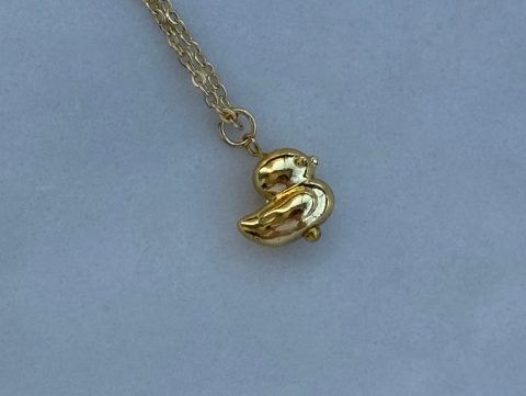 Minimal Minik Ördek Kolye | Kararmaz | Çelik | Gold