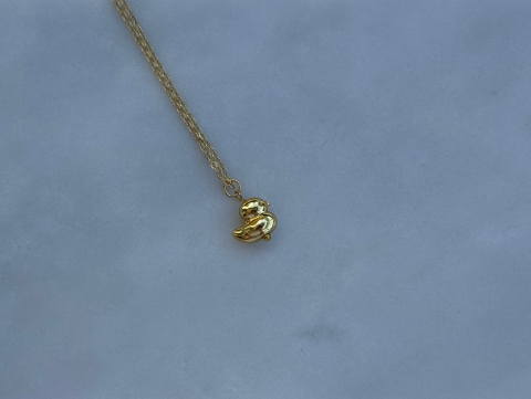 Minimal Minik Ördek Kolye | Kararmaz | Çelik | Gold