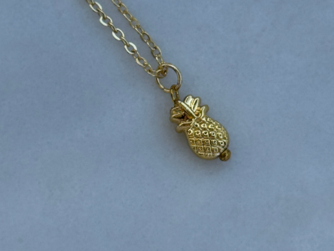 Minimal Minik Ananas Kolye | Kararmaz | Çelik | Gold