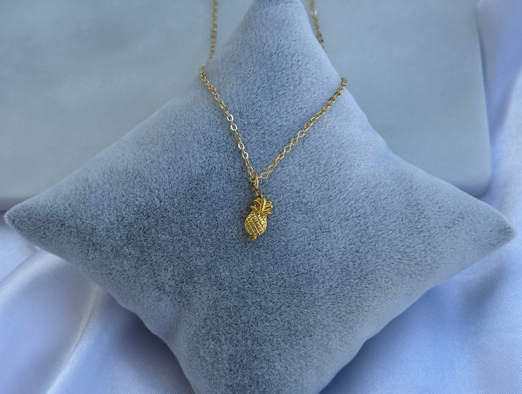 Minimal Minik Ananas Kolye | Kararmaz | Çelik | Gold
