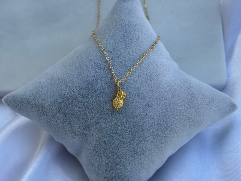Minimal Minik Ananas Kolye | Kararmaz | Çelik | Gold