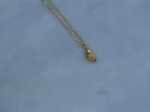 Minimal Minik Ananas Kolye | Kararmaz | Çelik | Gold