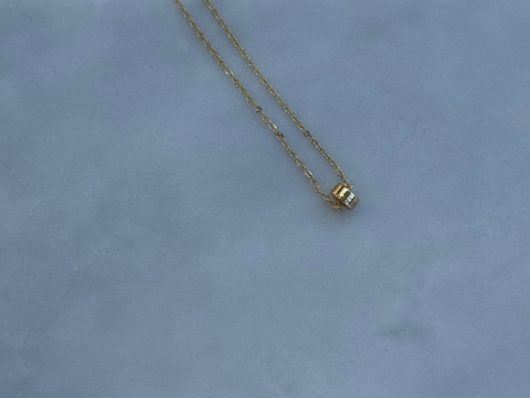Minimal Minik Yuvarlak Taş Kolye | Kararmaz | Çelik | Gold