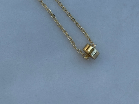 Minimal Minik Yuvarlak Taş Kolye | Kararmaz | Çelik | Gold