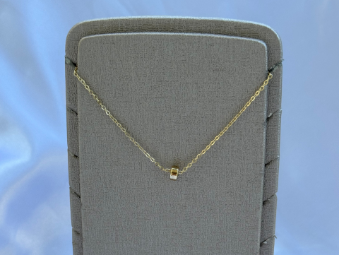Minimal Minik Yuvarlak Taş Kolye | Kararmaz | Çelik | Gold