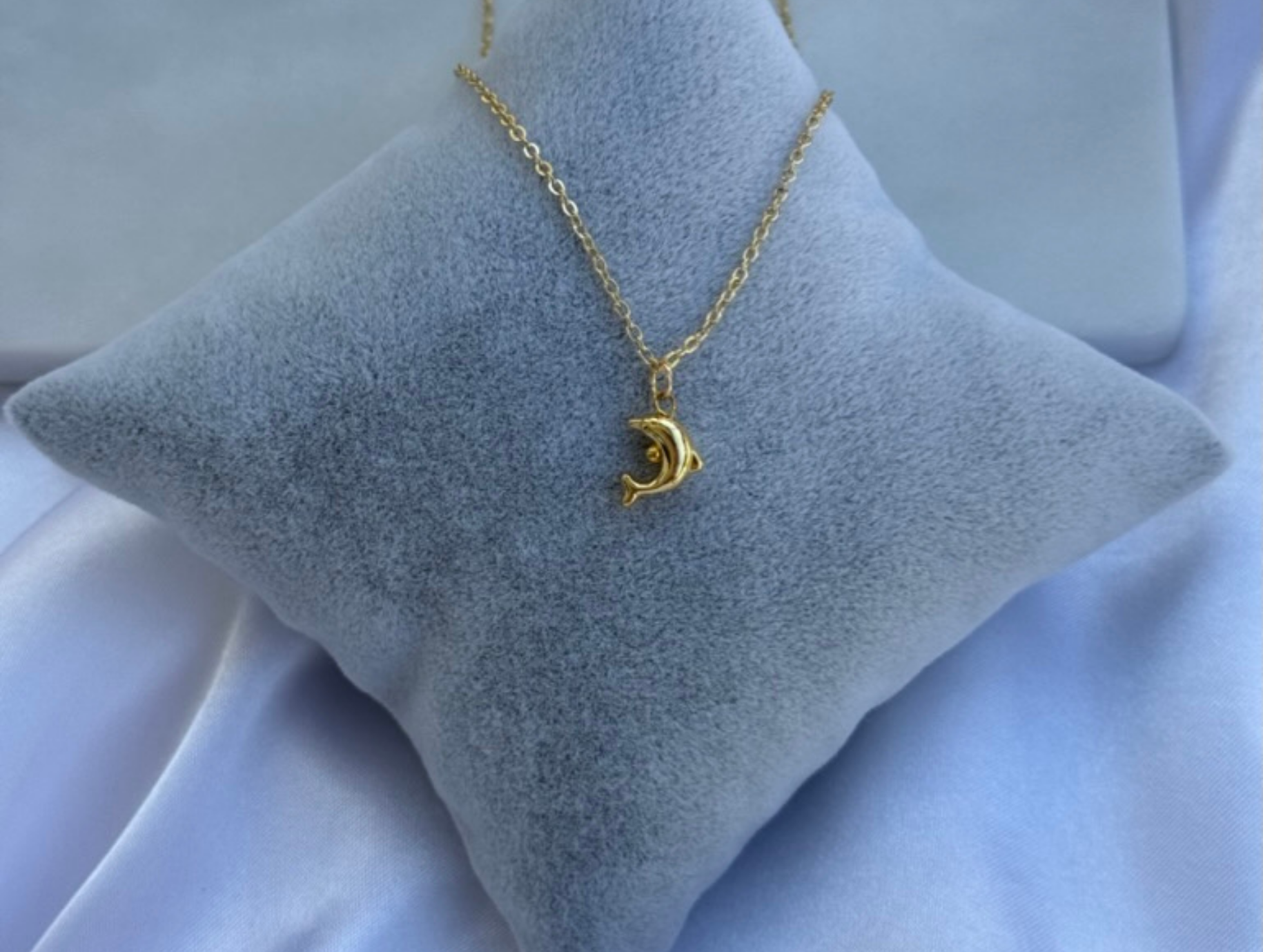 Minimal Minik Yunus Kolye | Kararmaz | Çelik | Gold