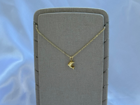 Minimal Minik Yunus Kolye | Kararmaz | Çelik | Gold