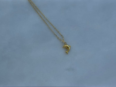Minimal Minik Yunus Kolye | Kararmaz | Çelik | Gold