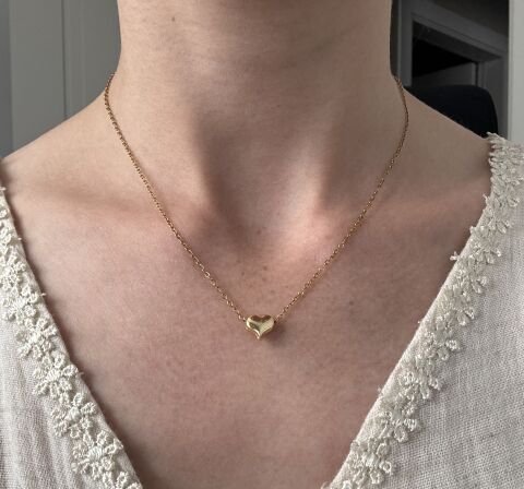 Minimal Minik Kalp Kolye | Kararmaz | Çelik | Gold