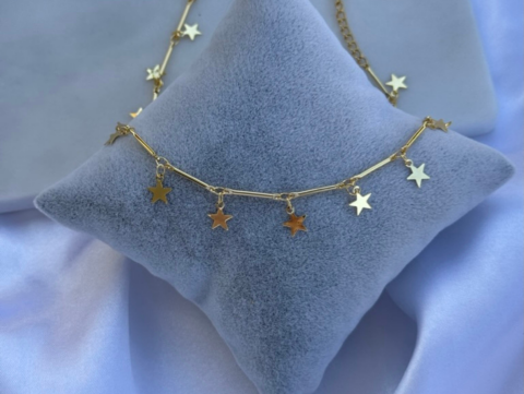 Minimal Minik Sallantı Yıldız Kolye | Kararmaz | Çelik | Gold