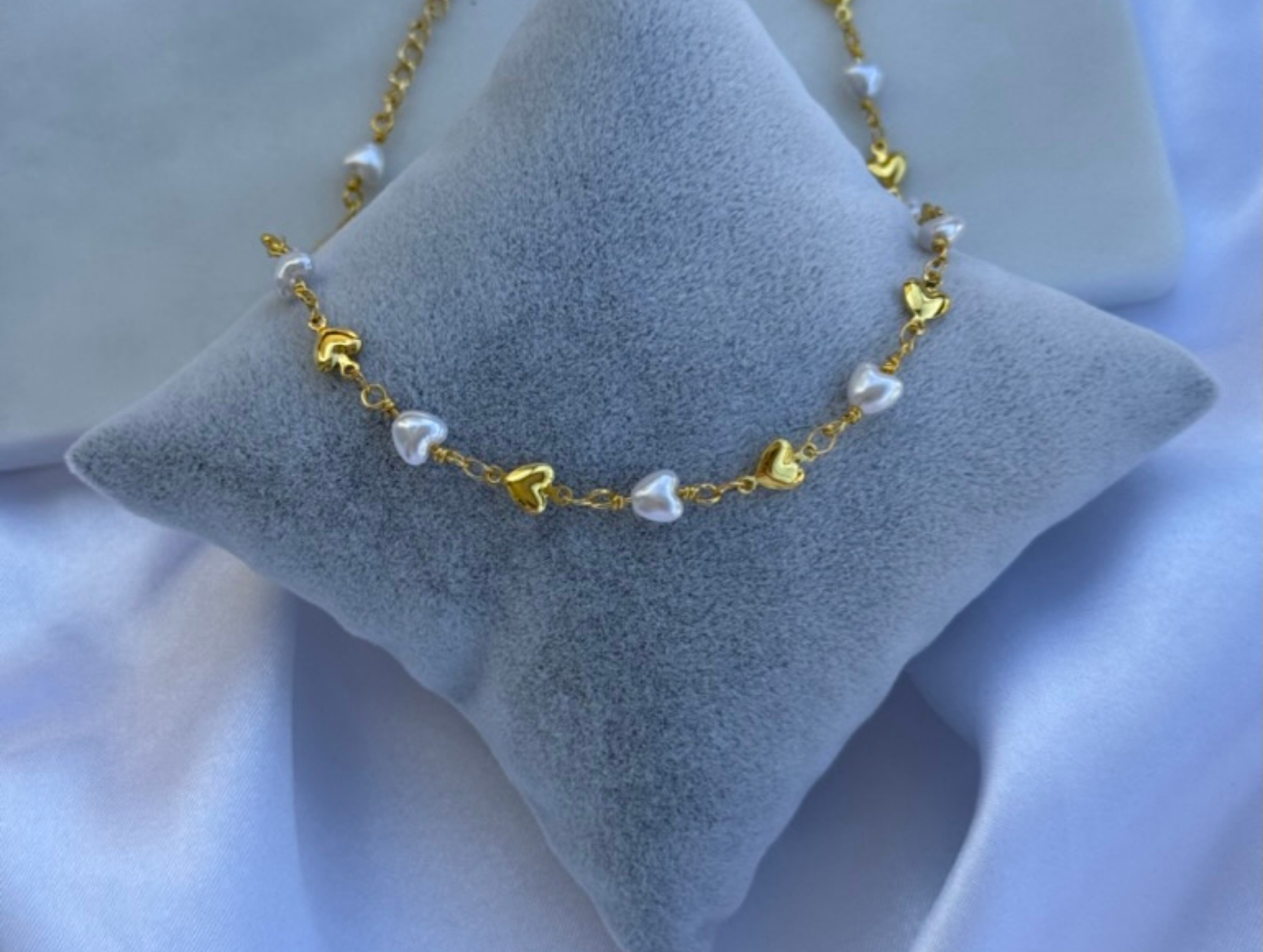 Minimal Minik İnci Kalp Kolye | Kararmaz | Çelik | Gold