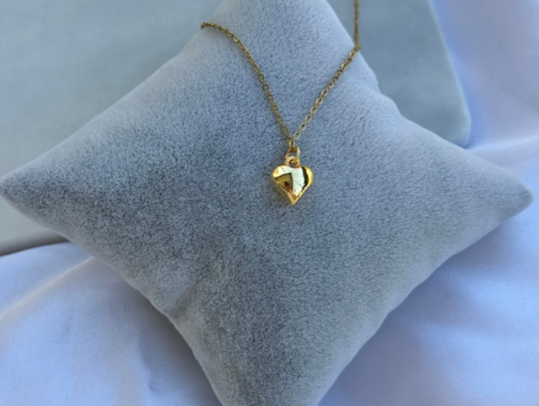 Minimal Minik Tombul Kalp Kolye | Kararmaz | Çelik | Gold