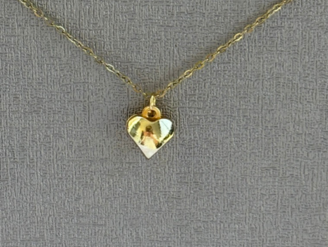 Minimal Minik Tombul Kalp Kolye | Kararmaz | Çelik | Gold