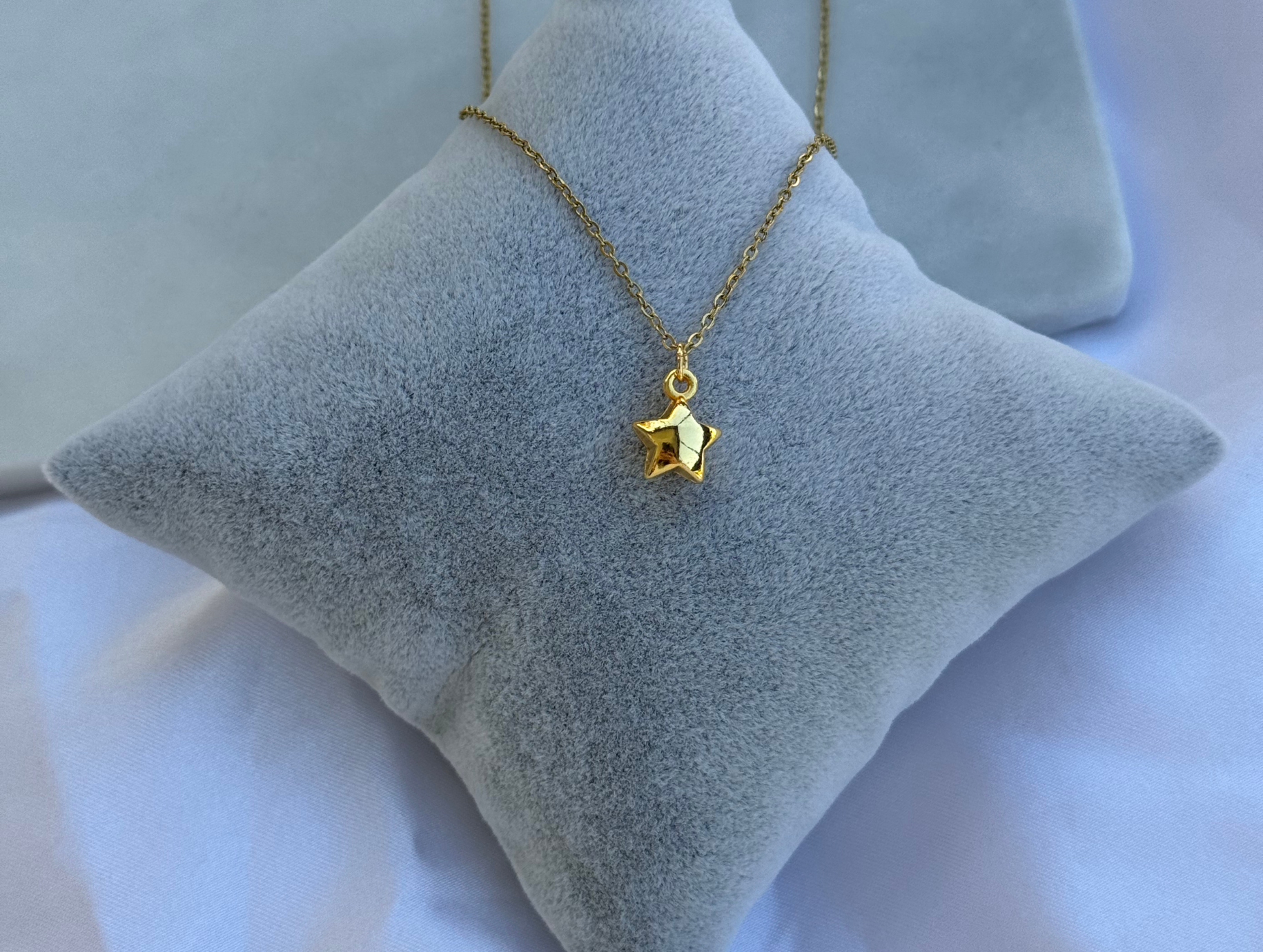 Minimal Tombul Yıldız Kolye | Kararmaz | Çelik | Gold