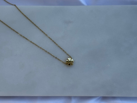 Minimal Minik Yuvarlak Lacivert Zirkon Taşlı Kolye | Kararmaz | Çelik | Gold