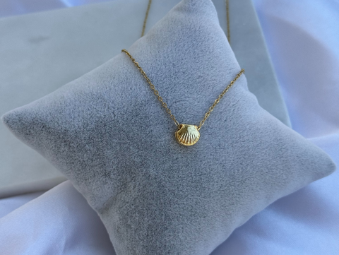 Minimal Minik İstiridye Kolye | Kararmaz | Çelik | Gold
